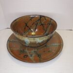 Sold 3/20 / 25 Studio Pottery Bowl and Plate Signed