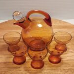 Lot A8 Cambridge Glass Decanter w Glasses